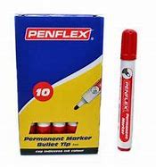 Penflex PM13 Permanent Markers 1mm Fine Bullet Tip Red Box of 10 – 36-1825-03