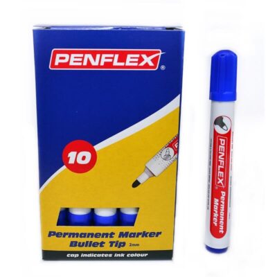 Penflex PM15 Permanent Markers 2mm Bullet Tip Blue Each - 36-1828-02