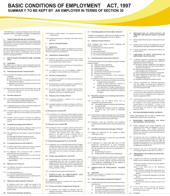 Basic Conditions of Employment Act Poster HOR 51 - 643613