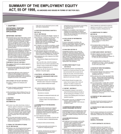 Employment Equity Act Poster A1 Laminated - 643621