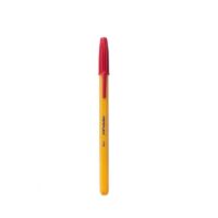 Penflex Ballpoint pen orange barrel 0.8mm Tip Red Box of 50 – 42-1846-03