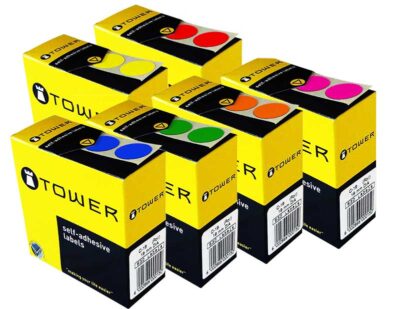 Tower Colour Code Labels Round 25mm Flu Lime - C25FL