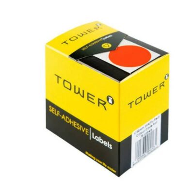 Tower Colour Code Labels Round 32mm Flu Red - C32FR